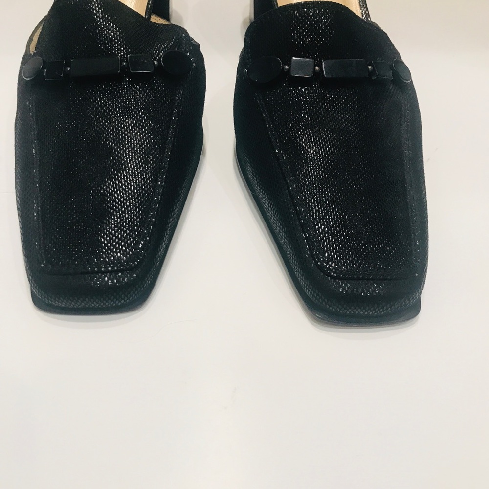 Stuart Weitzman Black Square Toe Mules. Size 10 - image 5